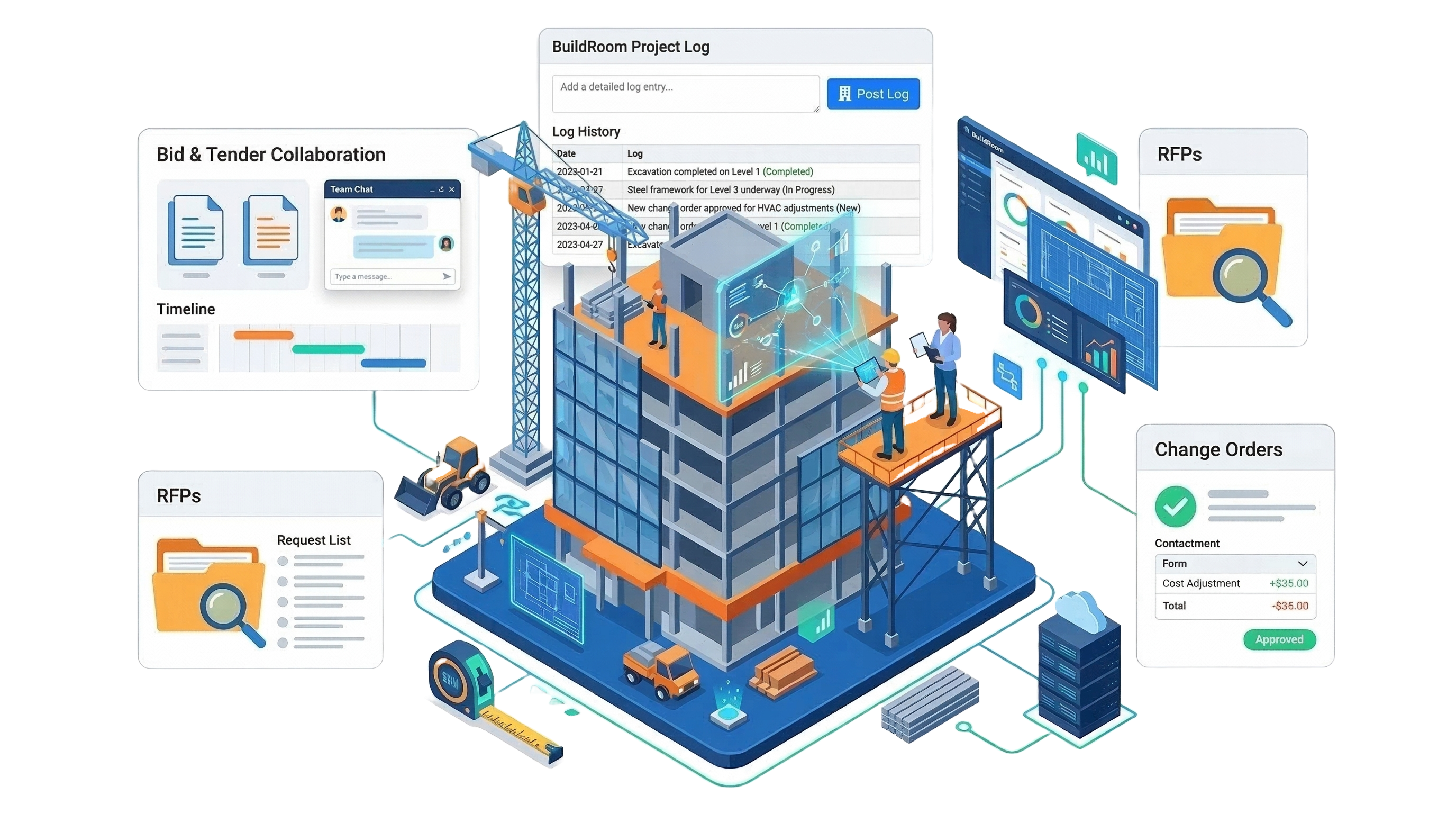 Construction building illustration